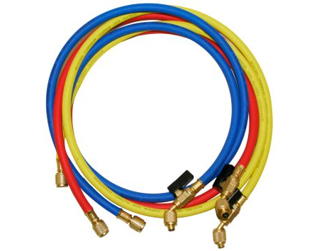 NAVAC  - 1/4” Charging Hoses With Ball Valve, 5-Foot Long